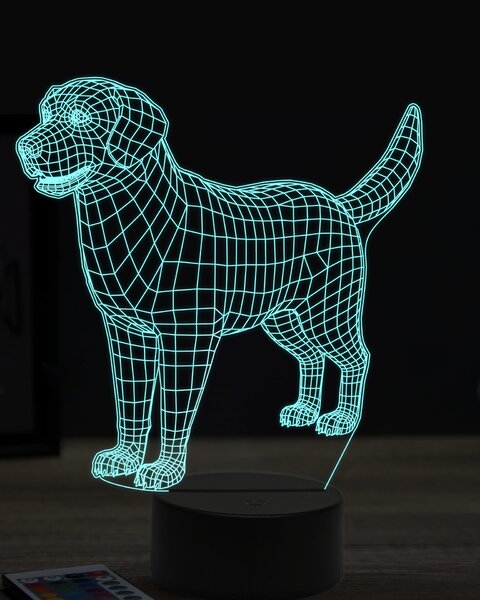 Beling 3D lampa, Zlatý retríver, 7 farebná JAK3