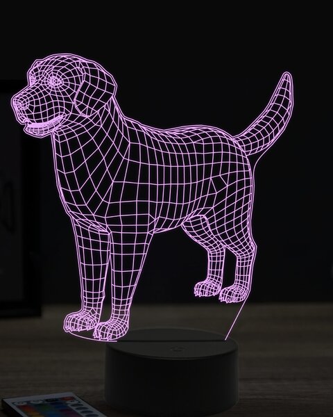 Beling 3D lampa, Zlatý retríver, 7 farebná JAK3