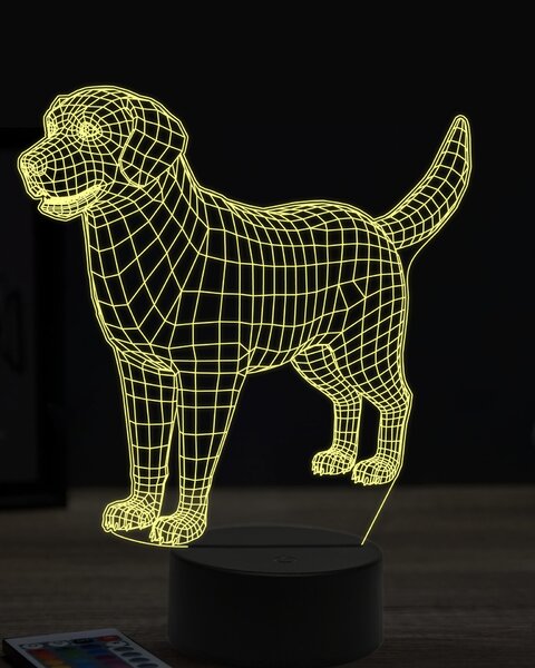 Beling 3D lampa, Zlatý retríver, 7 farebná JAK3