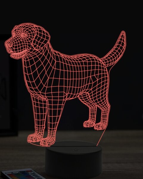 Beling 3D lampa, Zlatý retríver, 7 farebná JAK3