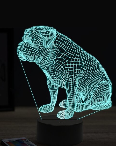 Beling 3D lampa, Bordeauxská doga, 7 farebná JAK2