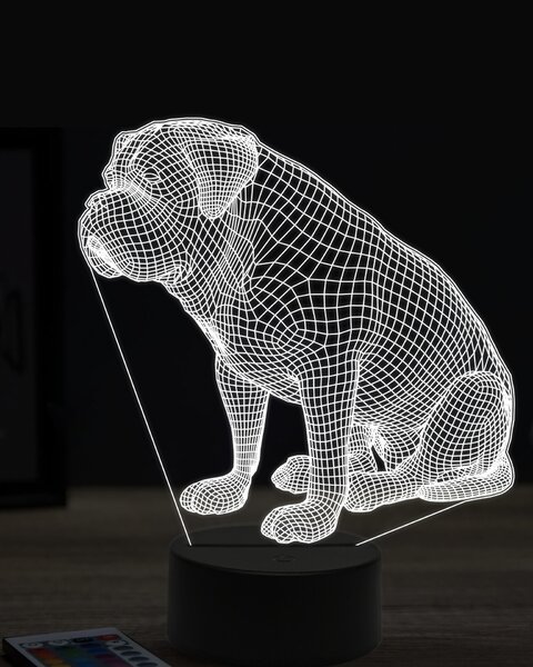 Beling 3D lampa, Bordeauxská doga, 7 farebná JAK2