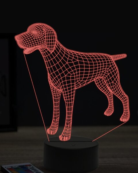 Beling 3D lampa, anglický pointer, 7 farebná JAK4