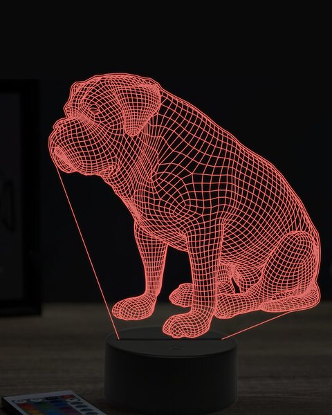 Beling 3D lampa, Bordeauxská doga, 7 farebná JAK2
