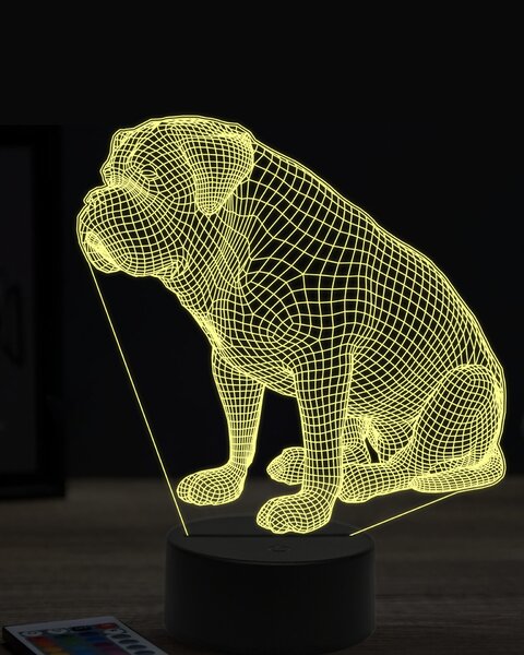 Beling 3D lampa, Bordeauxská doga, 7 farebná JAK2