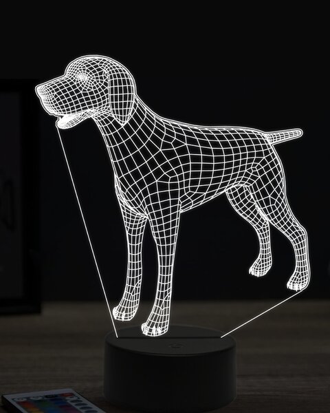 Beling 3D lampa, anglický pointer, 7 farebná JAK4