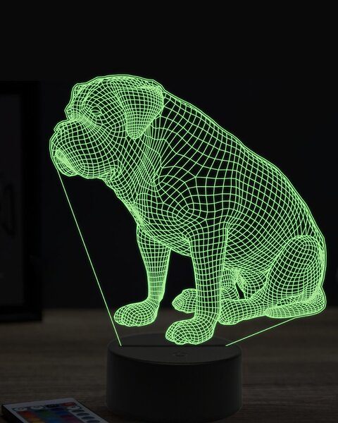 Beling 3D lampa, Bordeauxská doga, 7 farebná JAK2
