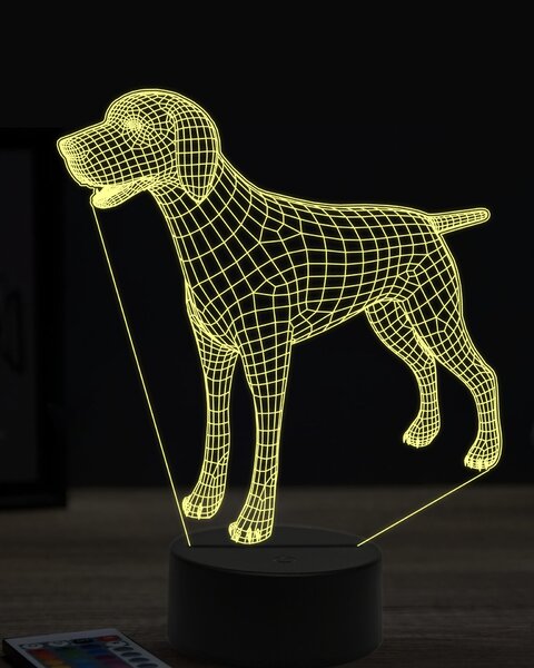 Beling 3D lampa, anglický pointer, 7 farebná JAK4
