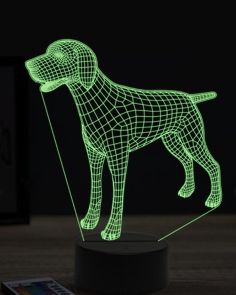 Beling 3D lampa, anglický pointer, 7 farebná JAK4