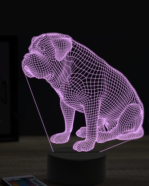 Beling 3D lampa, Bordeauxská doga, 7 farebná JAK2