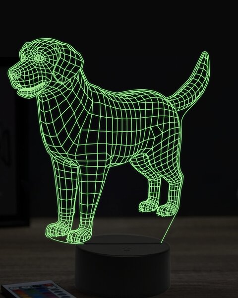 Beling 3D lampa, Zlatý retríver, 7 farebná JAK3