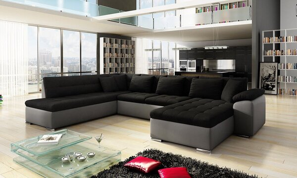 Mirjan24 Rohová sedacia súprava Tony Bis, Dostupné poťahy: ekokoža Soft 017 + Lux 06, Strana: Ľavá - U 5902928002263