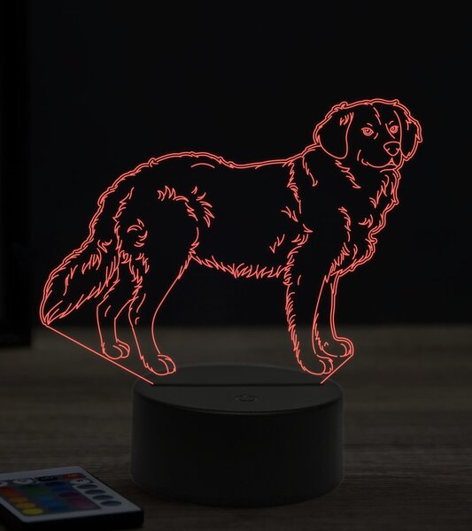 Beling 3D lampa, Zlatý retríver, 7 farebná JAK5
