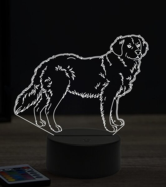 Beling 3D lampa, Zlatý retríver, 7 farebná JAK5