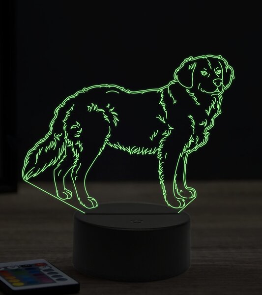 Beling 3D lampa, Zlatý retríver, 7 farebná JAK5