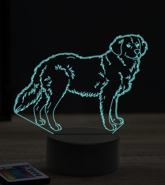 Beling 3D lampa, Zlatý retríver, 7 farebná JAK5