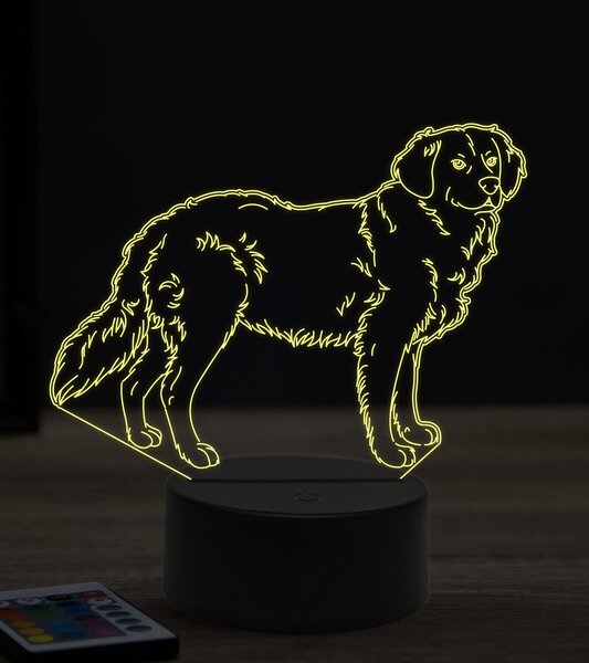 Beling 3D lampa, Zlatý retríver, 7 farebná JAK5