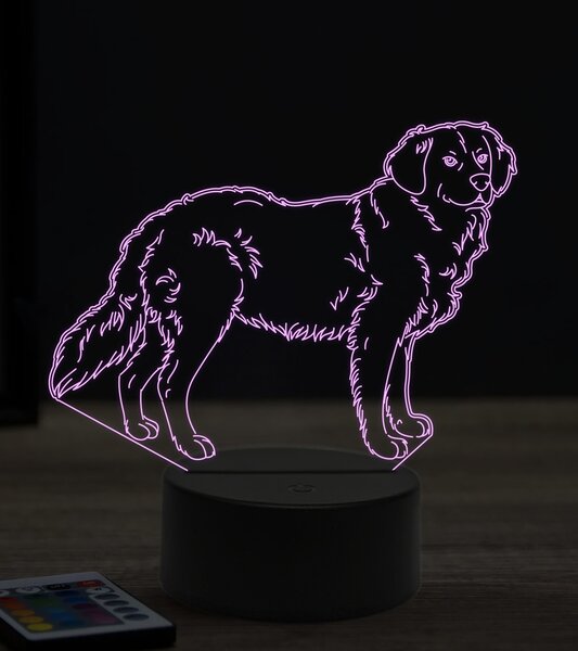 Beling 3D lampa, Zlatý retríver, 7 farebná JAK5