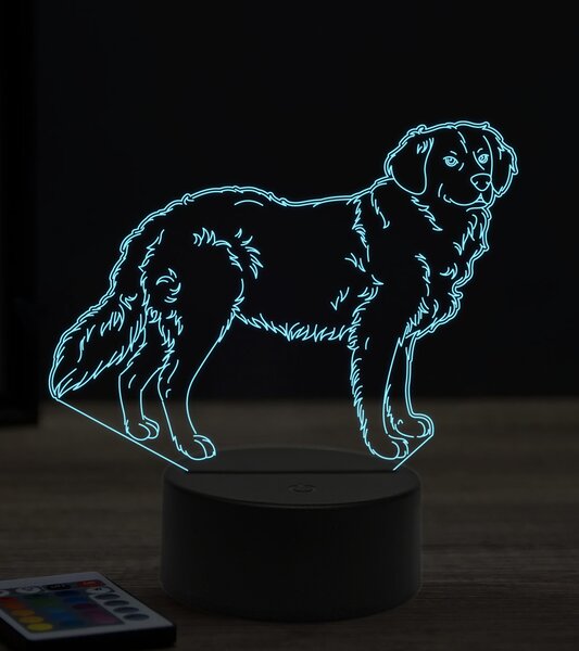 Beling 3D lampa, Zlatý retríver, 7 farebná JAK5