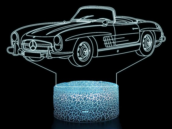Beling 3D lampa,1958 Mercedes 300SL,16 farebná O2
