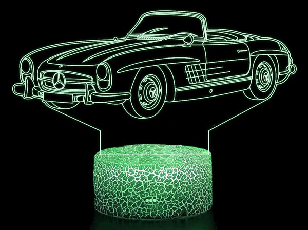 Beling 3D lampa,1958 Mercedes 300SL,16 farebná O2