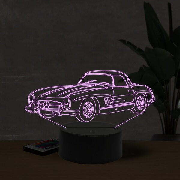 Beling 3D lampa,1958 Mercedes 300SL coupe, 16 farebná O3