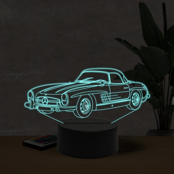 Beling 3D lampa,1958 Mercedes 300SL coupe, 16 farebná O3