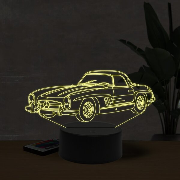 Beling 3D lampa,1958 Mercedes 300SL coupe, 16 farebná O3