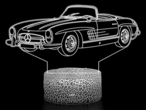Beling 3D lampa,1958 Mercedes 300SL,16 farebná O2