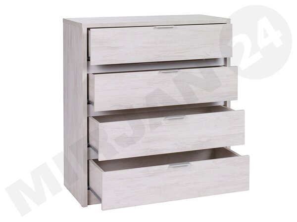 Mirjan24 Komoda Verdek K4SZ VD03, Farby: dub monastery / dub monastery + čierny lesk 5902928374858