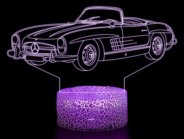 Beling 3D lampa,1958 Mercedes 300SL,16 farebná O2