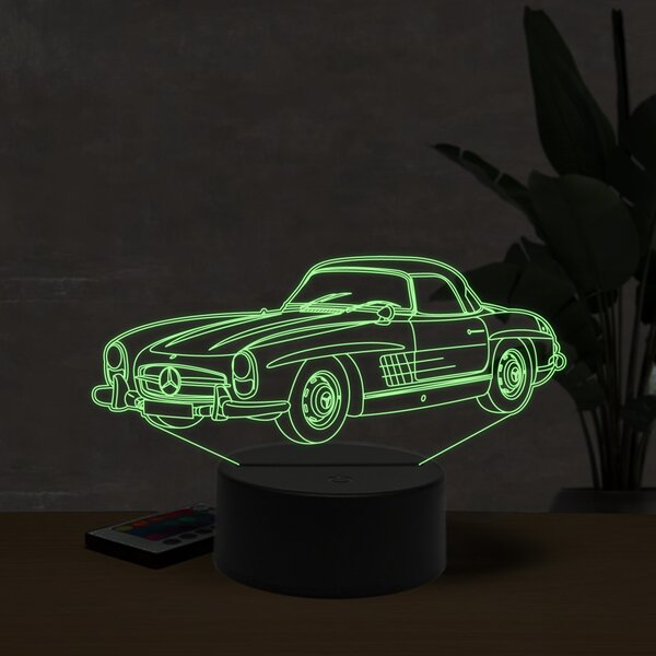Beling 3D lampa,1958 Mercedes 300SL coupe, 16 farebná O3