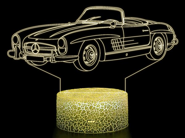 Beling 3D lampa,1958 Mercedes 300SL,16 farebná O2