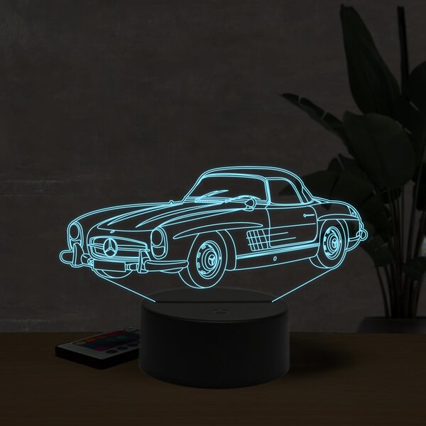 Beling 3D lampa,1958 Mercedes 300SL coupe, 16 farebná O3