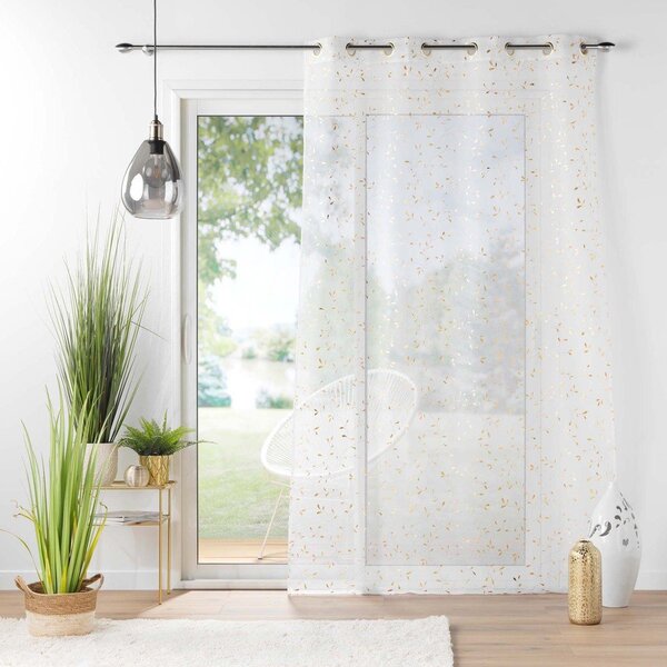 Biela/v zlatej farbe voálová záclona 140x280 cm Floressia – douceur d'intérieur