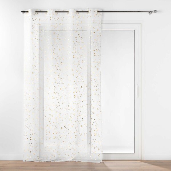 Biela/v zlatej farbe voálová záclona 140x280 cm Floressia – douceur d'intérieur