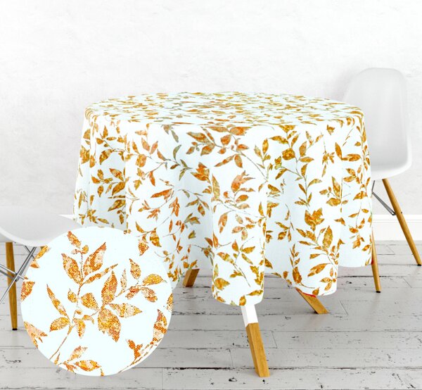 Ervi bavlnený obrus na stôl oválny - Oranžové listy