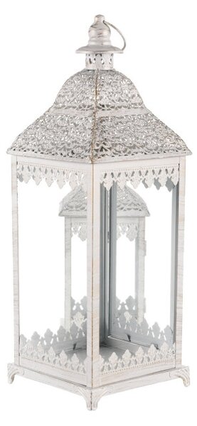 Set dvoch kovových lampášov biely JL326 (2 ks)