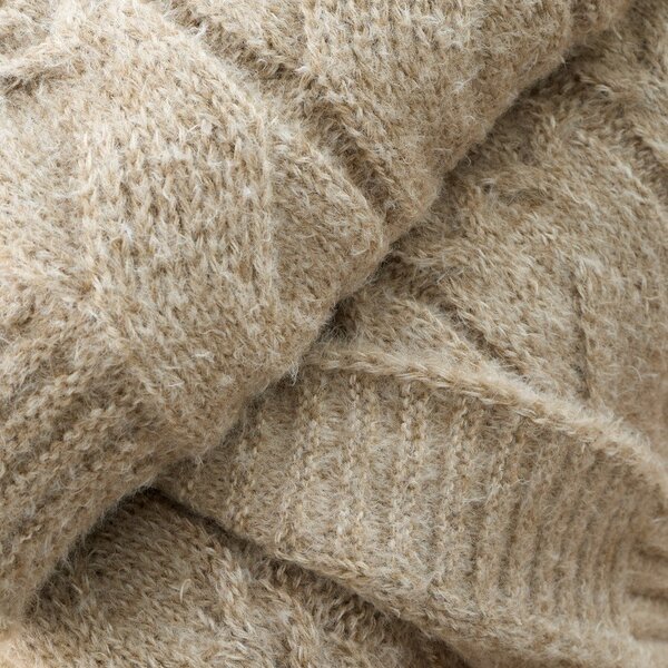 Béžová pletená deka 150x200 cm Cable Knit – Bianca