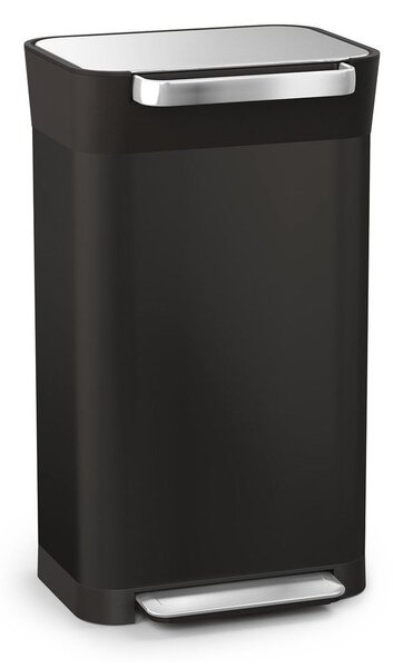 Čierny nášľapný oceľový odpadkový kôš 30 l Titan – Joseph Joseph