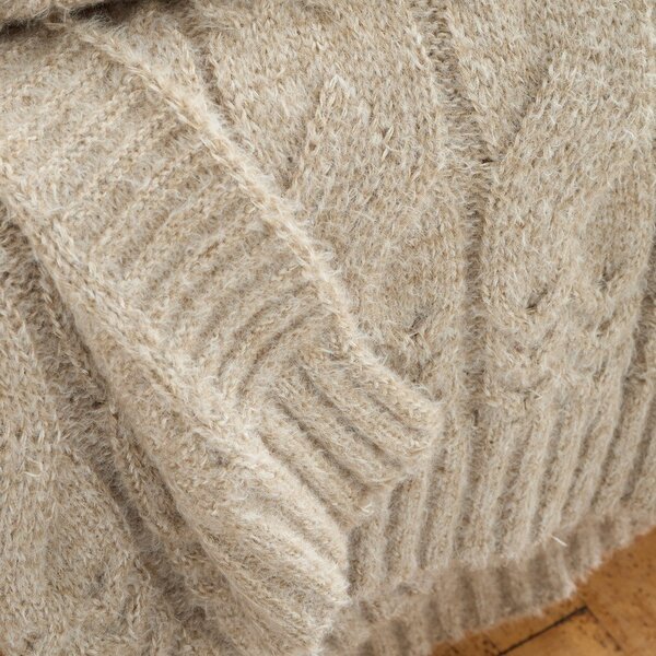 Béžová pletená deka 150x200 cm Cable Knit – Bianca