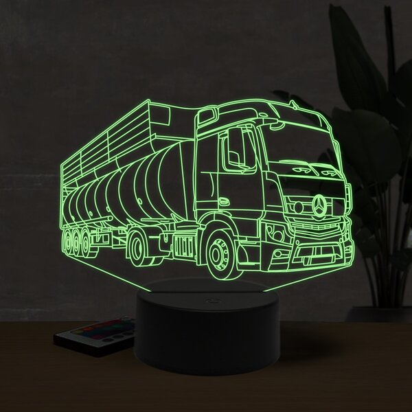 Beling 3D lampa, Mercedes Actros fuel truck, 16 farebná O13