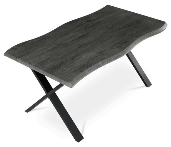 Jedálenský stôl 160x90 cm HT-F4316 GREY sivý dub / čierne nohy