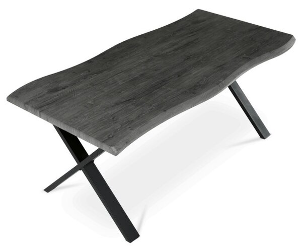 Jedálenský stôl 180x90 cm HT-F4318 GREY sivý dub / čierne nohy