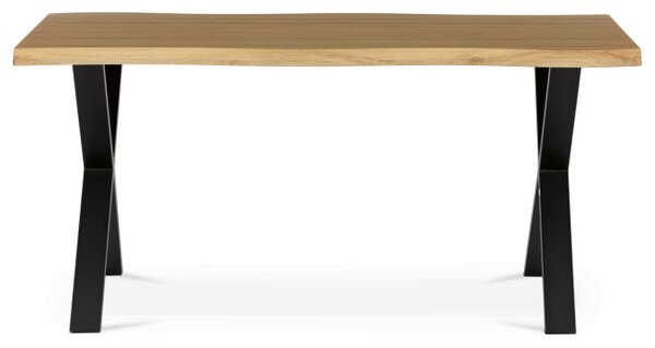 Jedálenský stôl 160x90 cm HT-F4316 OAK divoký dub / čierne nohy