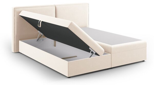 Krémová boxspring posteľ s úložným priestorom 160x200 cm Arendal – Cosmopolitan Design