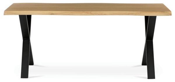 Jedálenský stôl 180x90 cm HT-F4318 OAK divoký dub / čierne nohy