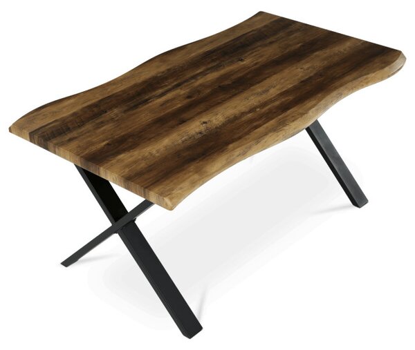 Jedálenský stôl 160x90 cm HT-F4316 OLW staré drevo / čierne nohy