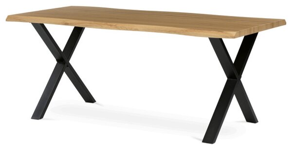 Jedálenský stôl 180x90 cm HT-F4318 OAK divoký dub / čierne nohy