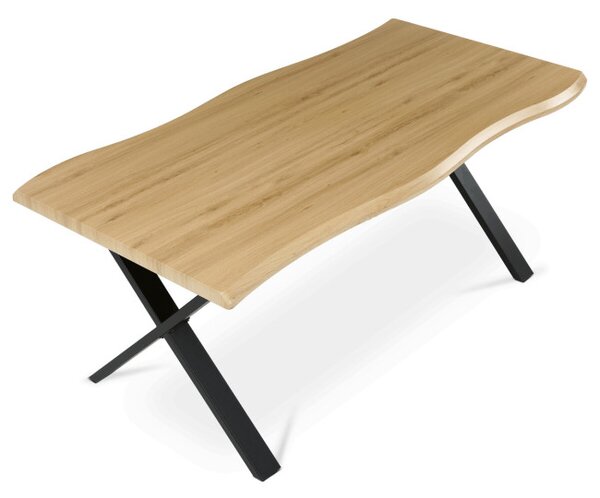 Jedálenský stôl 180x90 cm HT-F4318 OAK divoký dub / čierne nohy